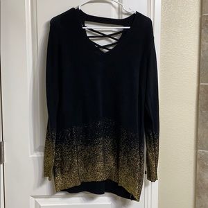 Black with gold Torrid sweater